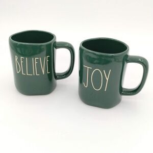 Rae Dunn Coffee Mugs Joy Believe Set Christmas Cup Artisan Collection by Magenta